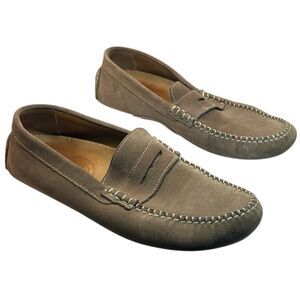 Bexley mens driving shoes 42 brown 42 Italy suede nubuck penny loafers